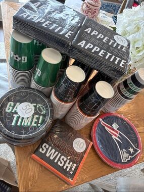 NEW Game Day Party Cups & Napkins - Football, Soccer, Basketball Theme